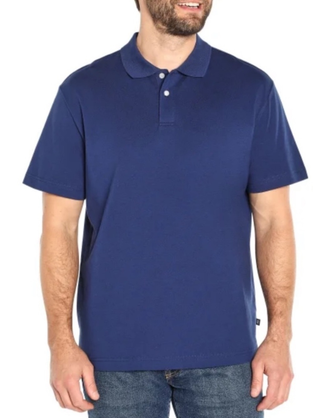 ☀️GAP Jersey Polo Shirt Cotton Blend Blue Size Small